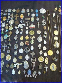 Catholic Religious Lot 200 Vintage Antique Saint Medals Jesus Mary Heavy Metal