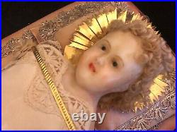 Child Jesus Swaddling Doll of Wax Silk Work Of Covent & Religious