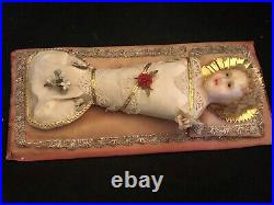 Child Jesus Swaddling Doll of Wax Silk Work Of Covent & Religious