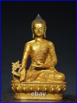 Chinese Antique Religious Bronze Gilded Buddha Statue