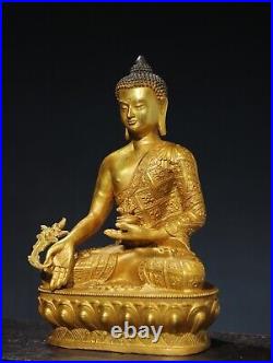 Chinese Antique Religious Bronze Gilded Buddha Statue