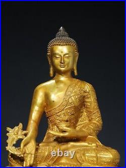 Chinese Antique Religious Bronze Gilded Buddha Statue