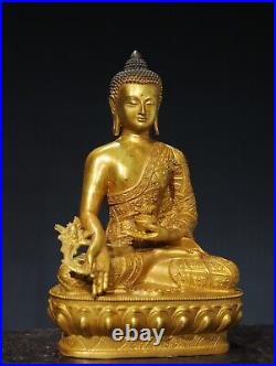 Chinese Antique Religious Bronze Gilded Buddha Statue