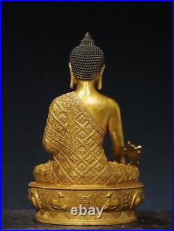 Chinese Antique Religious Bronze Gilded Buddha Statue