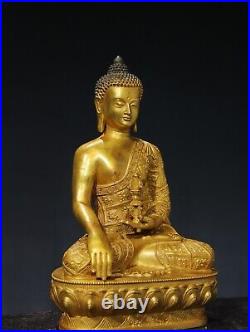 Chinese Antique Religious Bronze Gilded Buddha Statue of Bora Tathagata