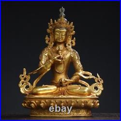 Chinese Antique Religious Bronze Gilded Buddha Statue of Satya Vajra