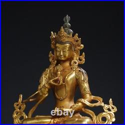 Chinese Antique Religious Bronze Gilded Buddha Statue of Satya Vajra