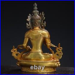 Chinese Antique Religious Bronze Gilded Buddha Statue of Satya Vajra