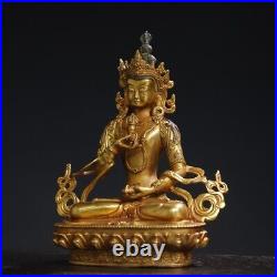 Chinese Antique Religious Bronze Gilded Buddha Statue of Satya Vajra