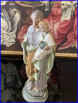Church Statue Joseph Holding Baby Jesus Religious Symbolism Catholic Antique VTG