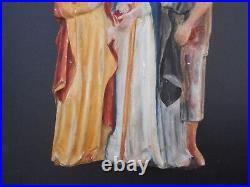 Collectible French Vintage/Antique Plaster Fresco Wall Hanging Religious