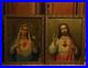 Couple-Antique-Religious-Framed-Lithographs-the-Sacred-Heart-of-Jesus-and-Mary-01-iler