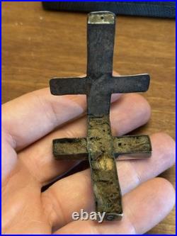 Cross Reliquary Chest Strap Solid Silver France XIX ° Th Century Religious