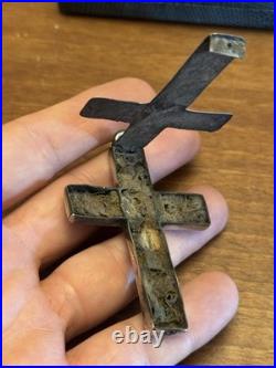 Cross Reliquary Chest Strap Solid Silver France XIX ° Th Century Religious