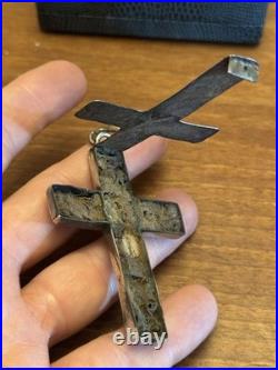 Cross Reliquary Chest Strap Solid Silver France XIX ° Th Century Religious