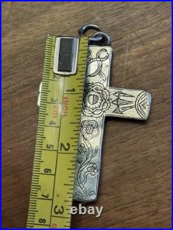 Cross Reliquary Chest Strap Solid Silver France XIX ° Th Century Religious