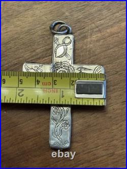 Cross Reliquary Chest Strap Solid Silver France XIX ° Th Century Religious