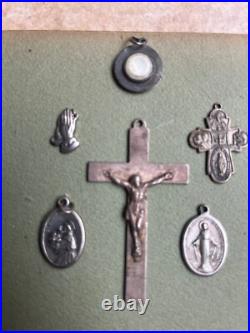 Crucifix Cross Antique Sterling Silver, Religious Lot 1830s Very Old L@@k