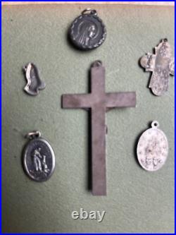 Crucifix Cross Antique Sterling Silver, Religious Lot 1830s Very Old L@@k