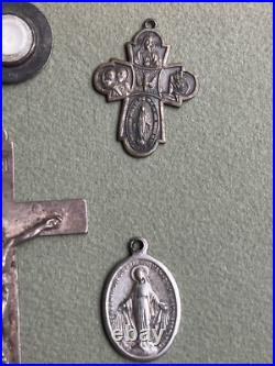 Crucifix Cross Antique Sterling Silver, Religious Lot 1830s Very Old L@@k