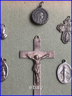 Crucifix Cross Antique Sterling Silver, Religious Lot 1830s Very Old L@@k