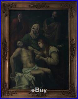 DEPOSITION ANTIQUE 17th CENTURY OLD MASTER OIL PAINTING ITALIAN 1680-1690