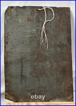 Devotional Antique Painting of Our Blessed Mother, Retablo, Religious Art