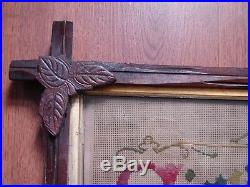 Early Victorian Religious Devotional Motto Paper Punch Work in Cris-Cross Frame