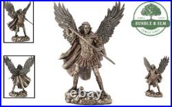 Elegant Antique Bronze Finish Saint Michael Guardian Angel Statue (11.4 Inch)