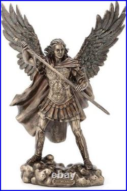 Elegant Antique Bronze Finish Saint Michael Guardian Angel Statue (11.4 Inch)