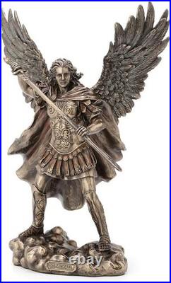 Elegant Antique Bronze Finish Saint Michael Guardian Angel Statue (11.4 Inch)