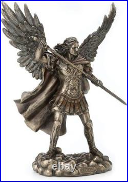 Elegant Antique Bronze Finish Saint Michael Guardian Angel Statue (11.4 Inch)