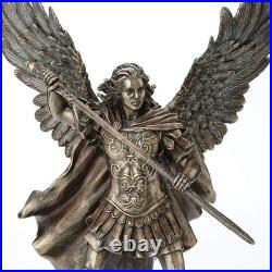 Elegant Antique Bronze Finish Saint Michael Guardian Angel Statue (11.4 Inch)