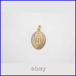 Estate 14k Multi-Tone Gold Oval Charm Pendant Fine Jewelry