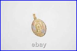 Estate 14k Multi-Tone Gold Oval Charm Pendant Fine Jewelry