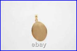 Estate 14k Multi-Tone Gold Oval Charm Pendant Fine Jewelry