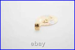 Estate 14k Multi-Tone Gold Oval Charm Pendant Fine Jewelry