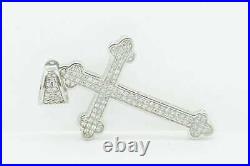 Estate Sterling Silver Religious Pendant Charm Men's Fine Jewelry Cubic Zirconia