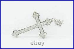 Estate Sterling Silver Religious Pendant Charm Men's Fine Jewelry Cubic Zirconia