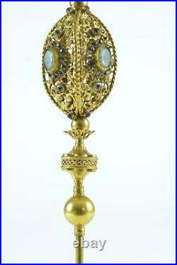 Exceptional antique religious Scepter human size rhinestones rare Jewelry 19thc
