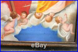 Fabulous Antique 19th Century European HOLY TRINITY Religious Painting On Canvas