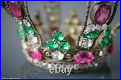 Fabulous Antique French Religious Bejeweled Santos Madpnna Crown Tiara Diadem