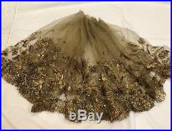 Fabulous Antique Religious gold metal embroidery on gold tulle vesment