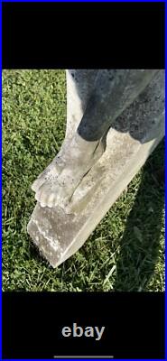 Fantastic Antique Marble Crucifix Large Patina Garden Religious