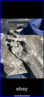 Fantastic Antique Marble Crucifix Large Patina Garden Religious