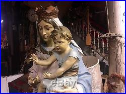 Fantastic Mother & Child Antique Daprato Religious Statue