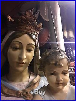 Fantastic Mother & Child Antique Daprato Religious Statue