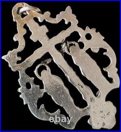 Fine Antique 19Th Century Silver Calvary Virgin Mary Jesus Pendant C 1875