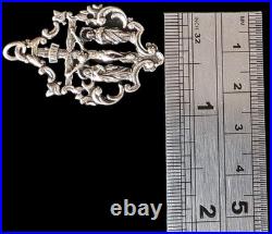 Fine Antique 19Th Century Silver Calvary Virgin Mary Jesus Pendant C 1875