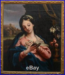 Fine Antique Early 20th Century Religious Oil On Canvas Painting MARATTA
